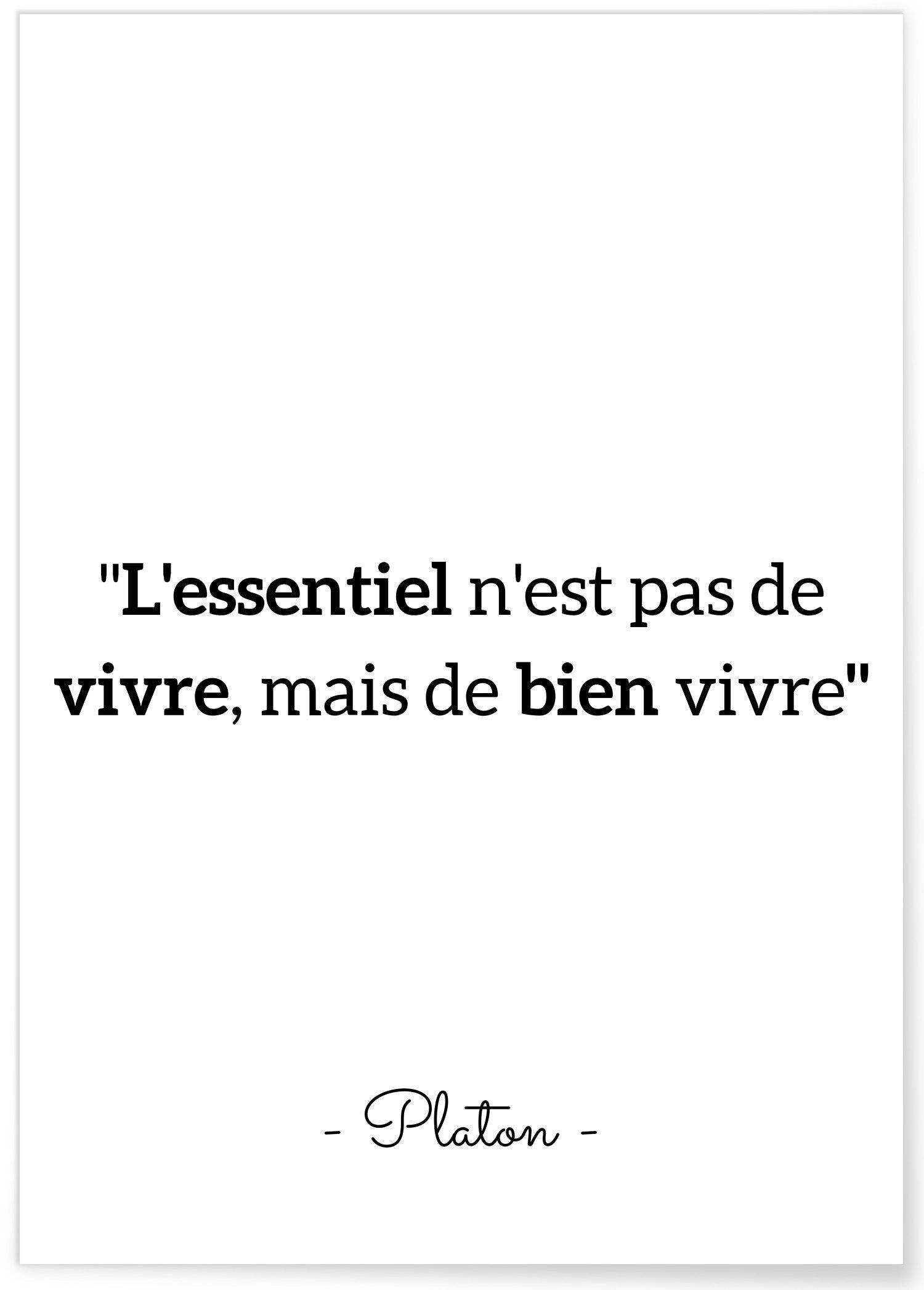 Poster Platone: "La cosa principale è non vivere"