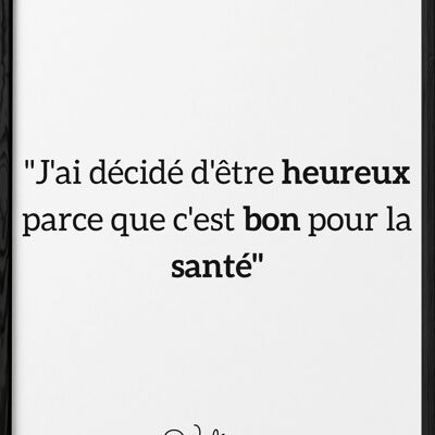Plakat Voltaire: "Ich habe beschlossen, glücklich zu sein..."