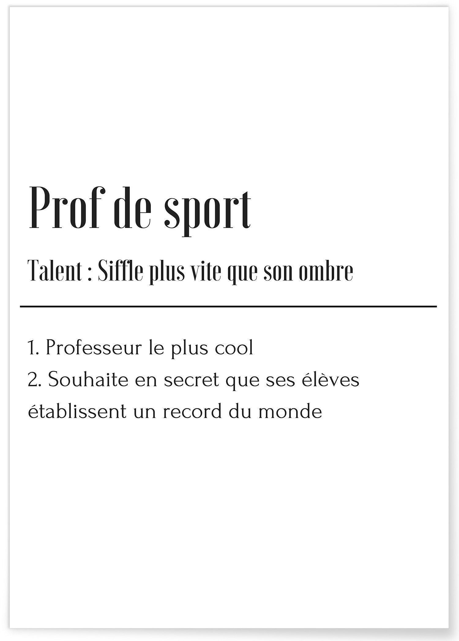 Poster di definizione di insegnante di sport