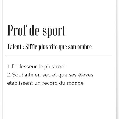 Sportlehrer-Definitionsposter
