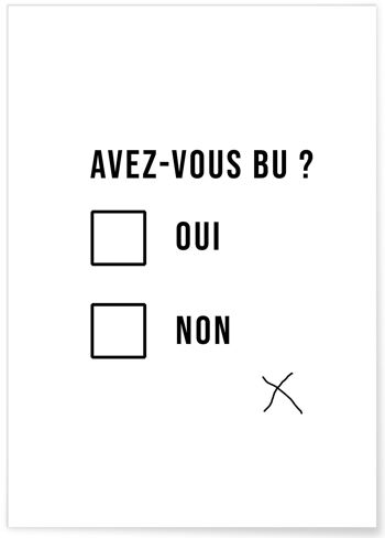 Affiche avez-vous bu - humour 1