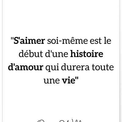 Affiche Oscar Wilde "S'aimer soi même..."