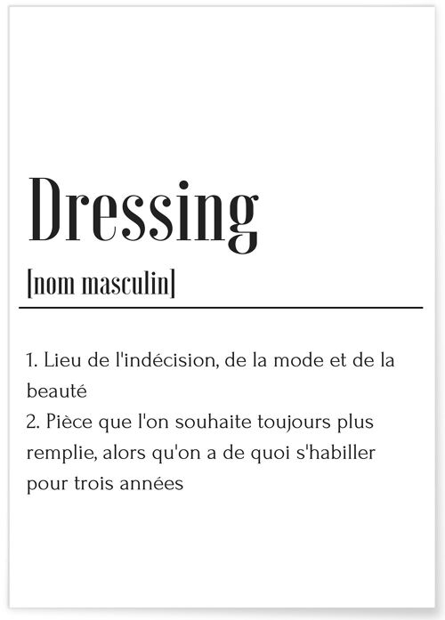 Affiche Définition Dressing