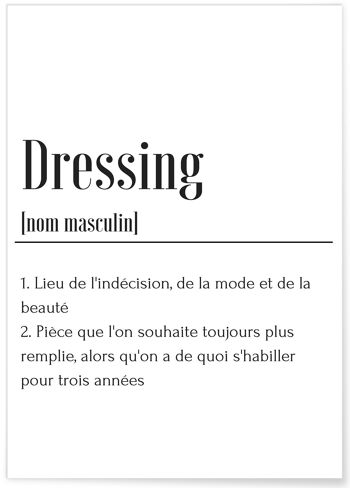 Affiche Définition Dressing 1