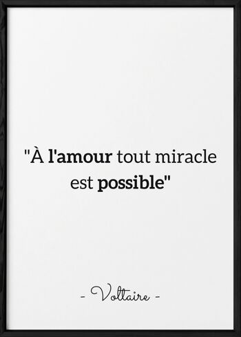 Affiche Voltaire : "À l'amour..."