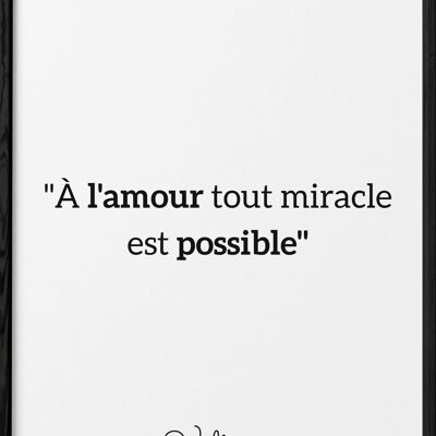 Affiche Voltaire : "À l'amour..."