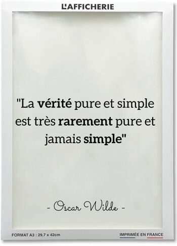 Affiche Oscar Wilde "La vérité pure et simple..." 2