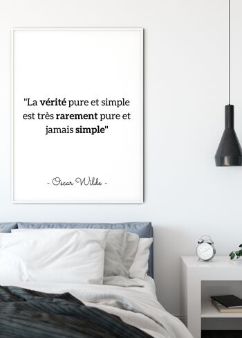 Affiche Oscar Wilde "La vérité pure et simple..." 4