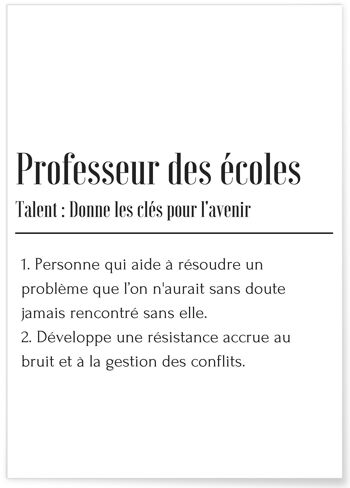 Affiche Définition Professeur des écoles 1