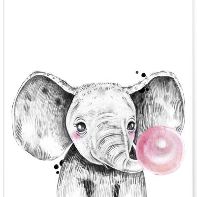 Elephant Bubble Poster