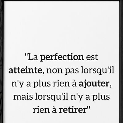 Affiche Antoine Saint-Exupéry : "La perfection est atteinte..."