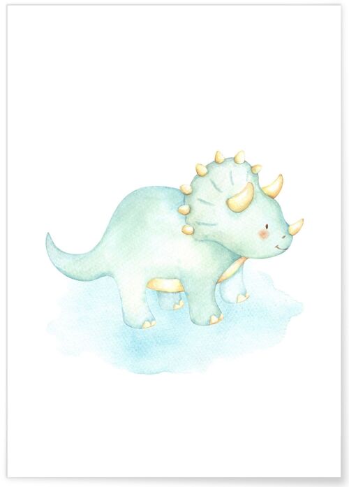 Affiche Enfant Tricératops