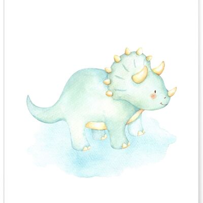 Niño Triceratops Póster