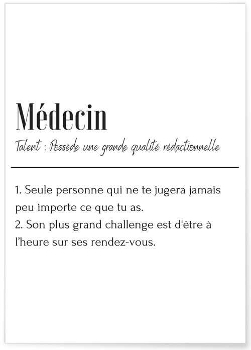 Affiche Définition Médecin