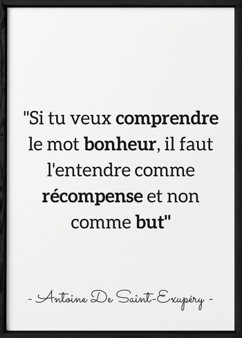 Affiche Antoine Saint-Exupéry : "Si tu veux comprendre..."