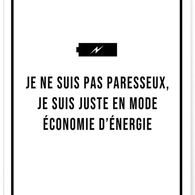 Affiche Je ne suis pas paresseux - humour