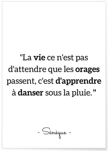 Affiche citation Sénèque : "La vie ce n'est pas..." 1