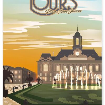 Cartel ilustrativo de la ciudad de Tours: Jean Jaurès