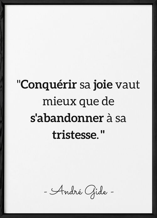 Affiche André Gide "Conquérir sa joie..."
