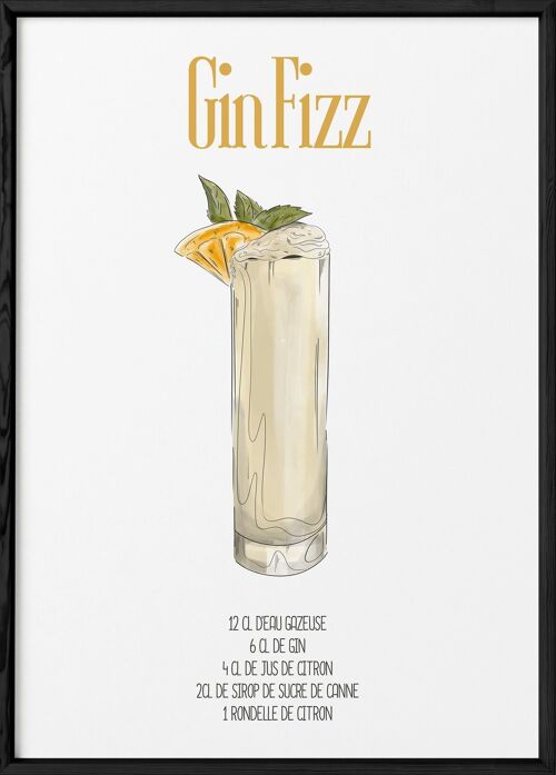 Affiche Cocktail Gin Fizz