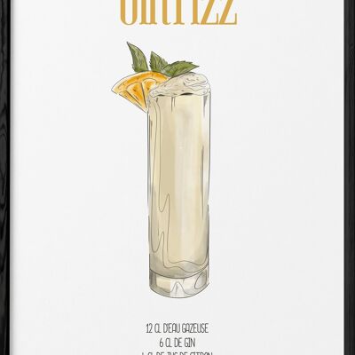 Gin Fizz Cocktail Poster