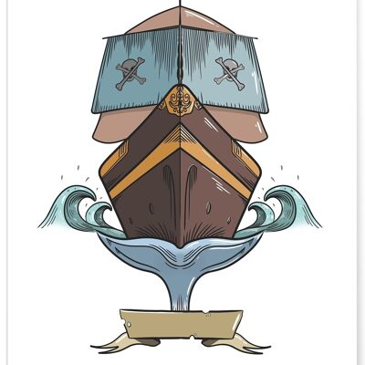 Piratenschiff-Kind-Plakat