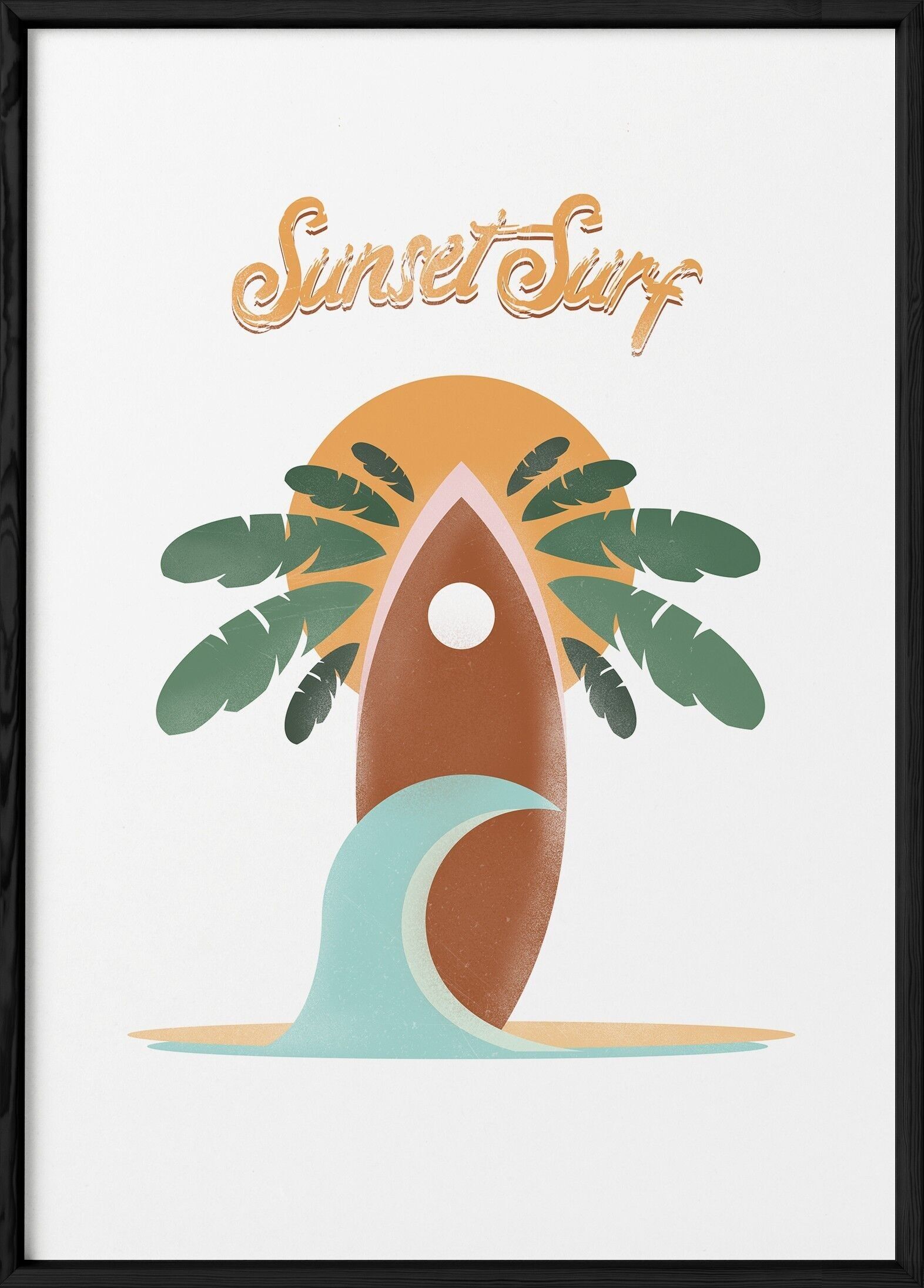 Poster di surf al tramonto