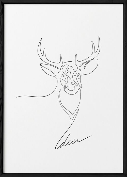 Affiche Line Art Deer