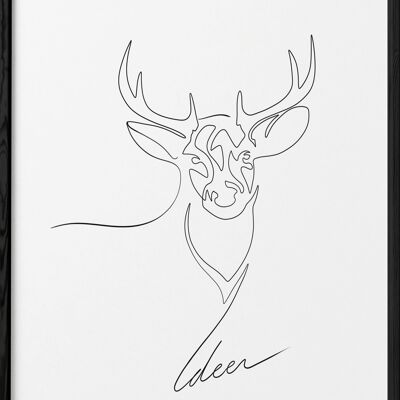Affiche Line Art Deer