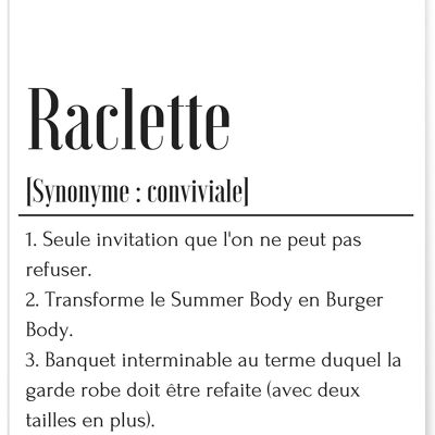 Poster di definizione di raclette