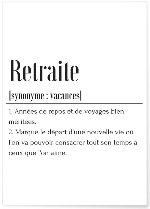 Affiche Définition Retraite