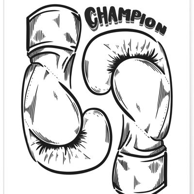 Affiche Boxe Champion - sport
