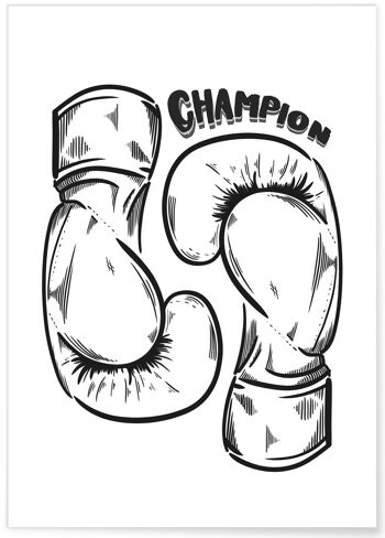 Affiche Boxe Champion - sport 1