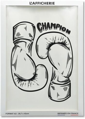 Affiche Boxe Champion - sport 2