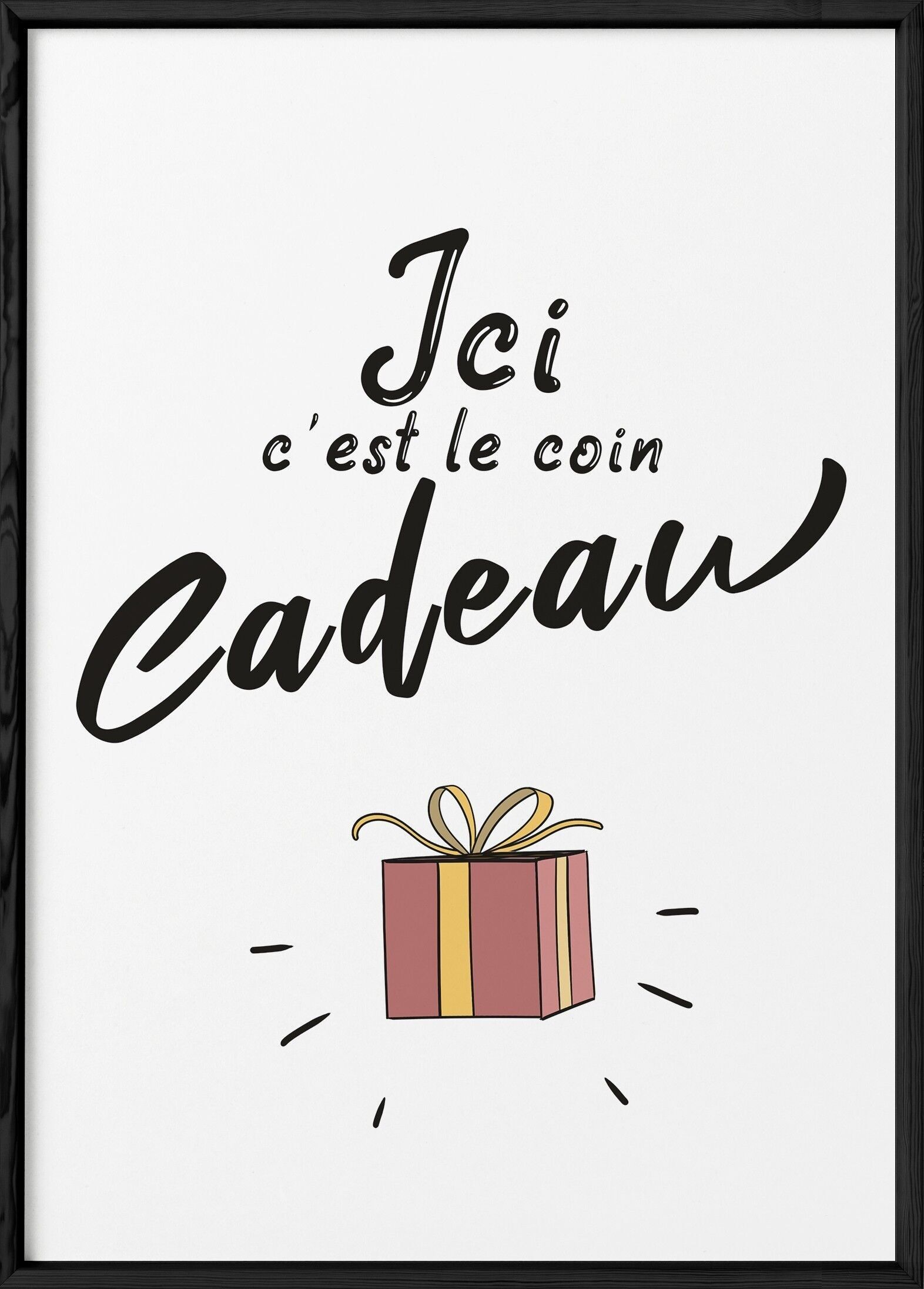 Poster "Hier ist die Geschenkecke"