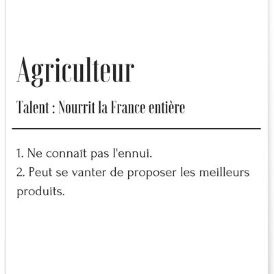 Landwirt-Definitions-Plakat