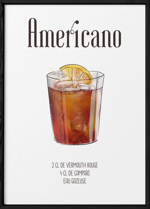 Affiche Cocktail Americano