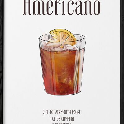 Affiche Cocktail Americano