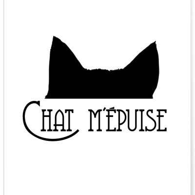 Poster "Katze erschöpft mich" - Humor