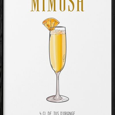 Cartel de cóctel mimosa