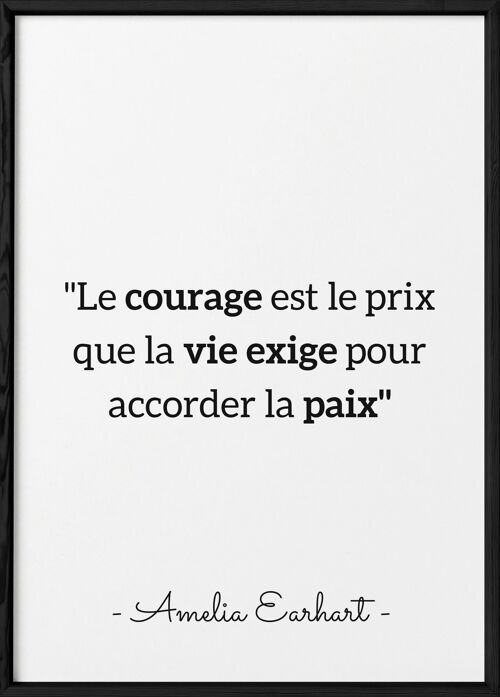 Affiche Amelia Earhart : "Le courage est le prix..."