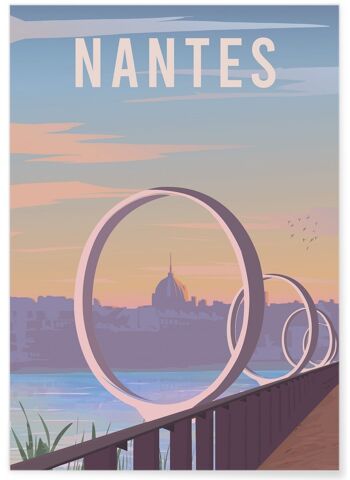 Affiche illustration de la ville de Nantes 1