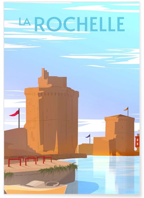 Affiche illustration de la ville de La Rochelle