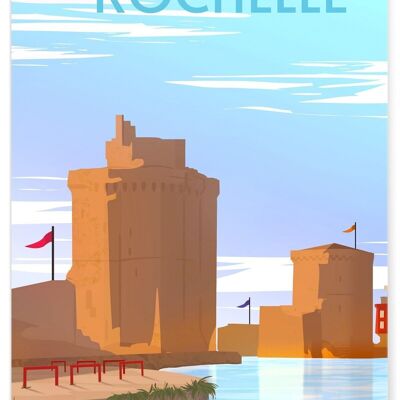 Illustration poster of the city of La Rochelle