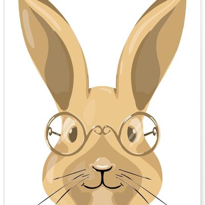 Cartel de ilustración de conejo