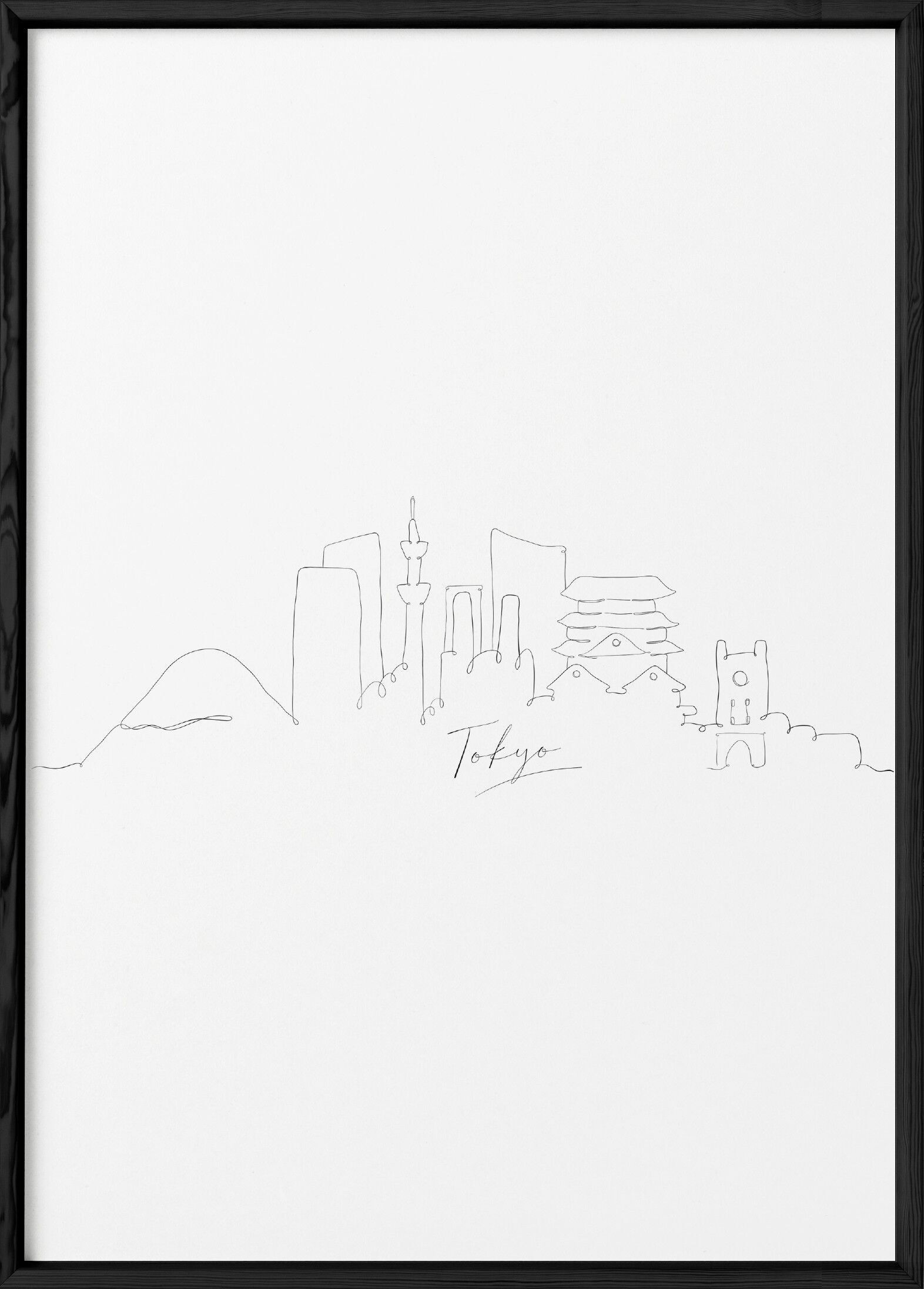 Poster d'arte della linea di Tokyo