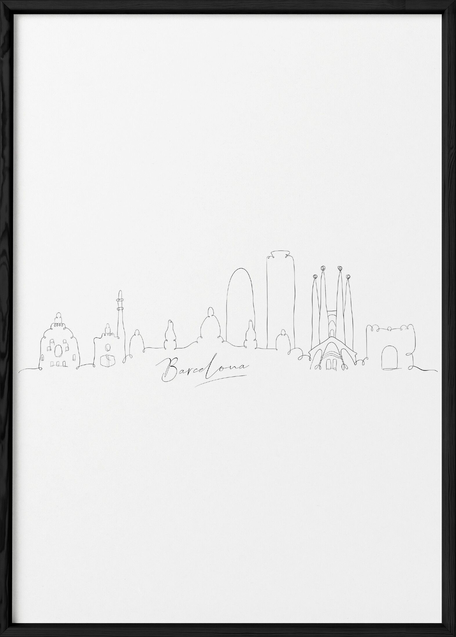 Poster d'arte della linea di Barcellona