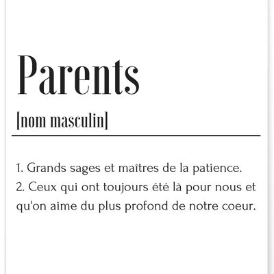 Affiche Définition Parents