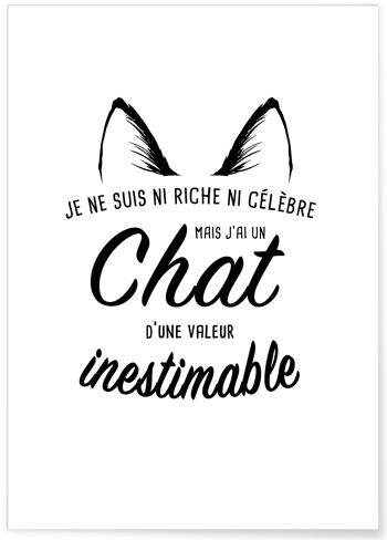 Affiche "Chat inestimable..." - humour 1