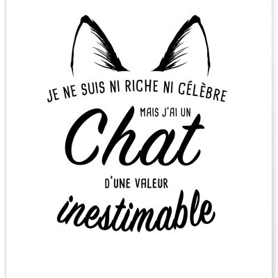 Affiche "Chat inestimable..." - humour